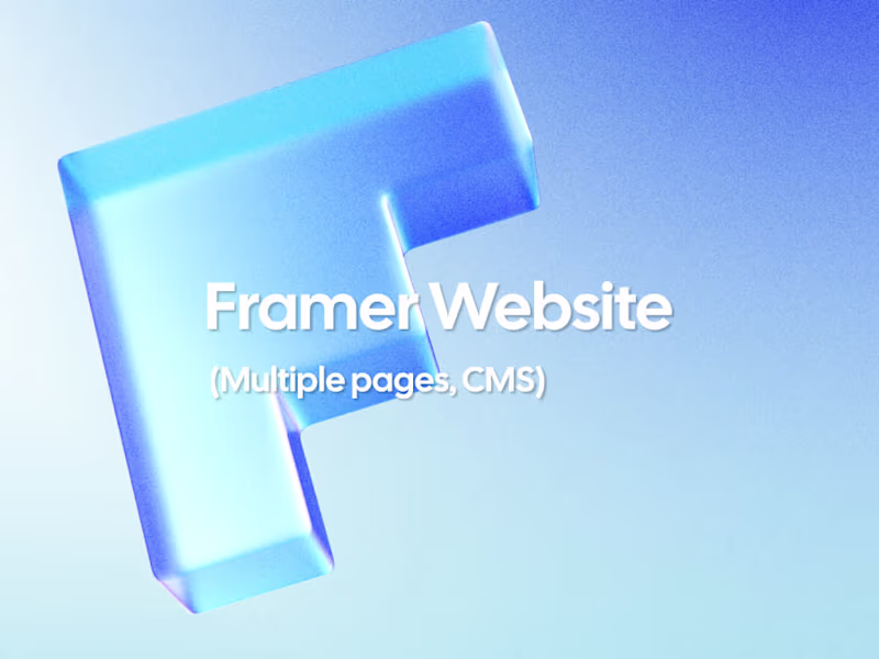 Cover image for Multi-Page Website (Framer) — Built for Growth