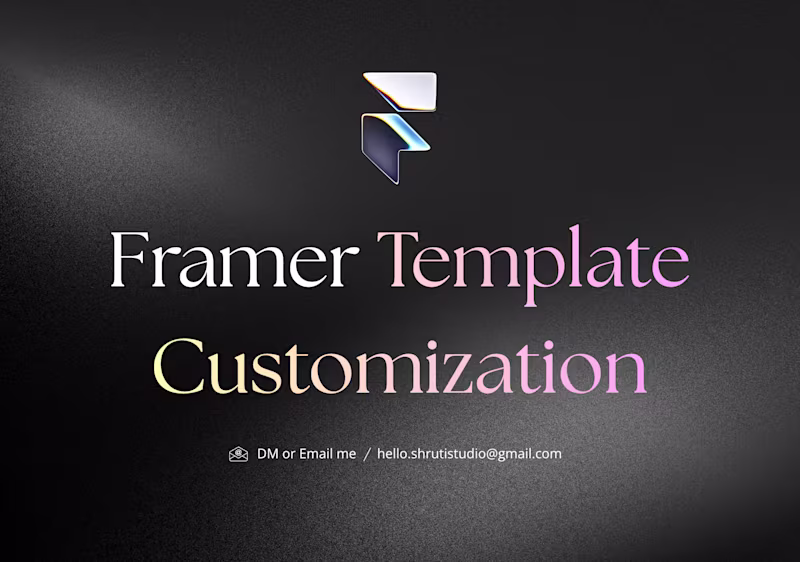 Cover image for Framer Template Customization