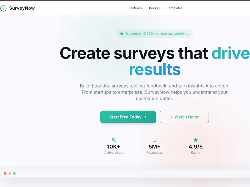 Cover image for Modern SaaS Survey Platform for Efficient Feedback Analysis