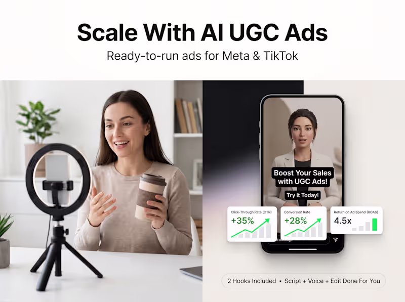 Cover image for AI UGC Video Ad — Avatar + B-Roll + Edit