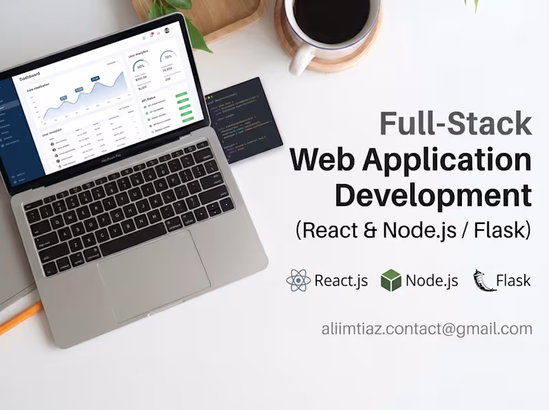 Cover image for Full-Stack Web Application Development (React & Node.js / Flask)
