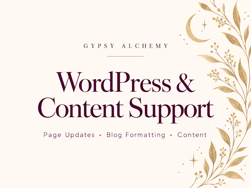 Cover image for WordPress & Content Support