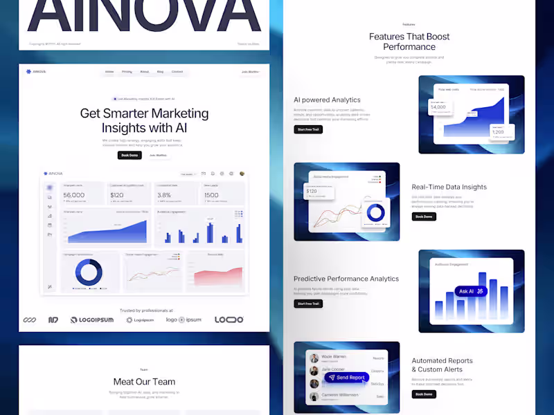 Cover image for AINOVA - AI B2B SaaS Website Design and Development
