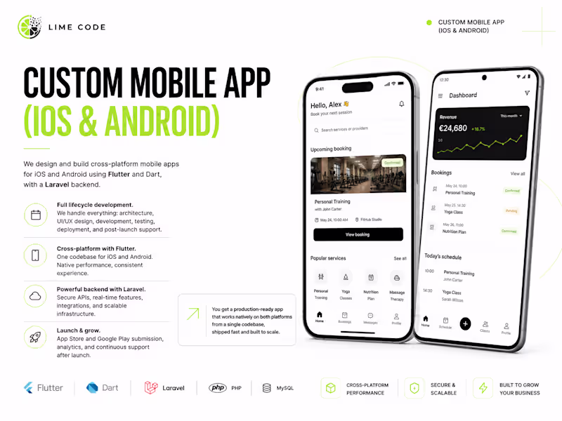 Cover image for Custom Mobile App (iOS & Android)