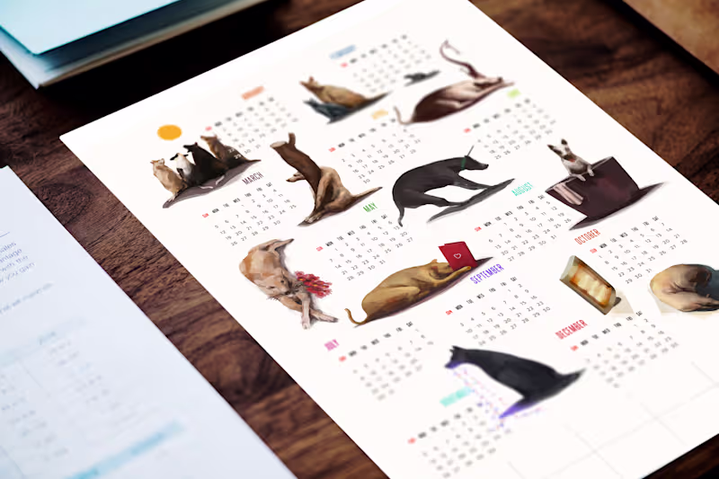 Cover image for A Year with Cheery, Coco, Simba & Milie – Dogs Calendar