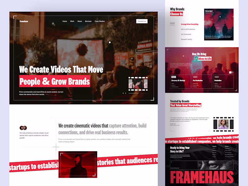 Cover image for Cinematic Video Production Agency Website Design