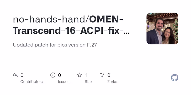Cover image for OMEN Transcend 16 BIOS ACPI Fix