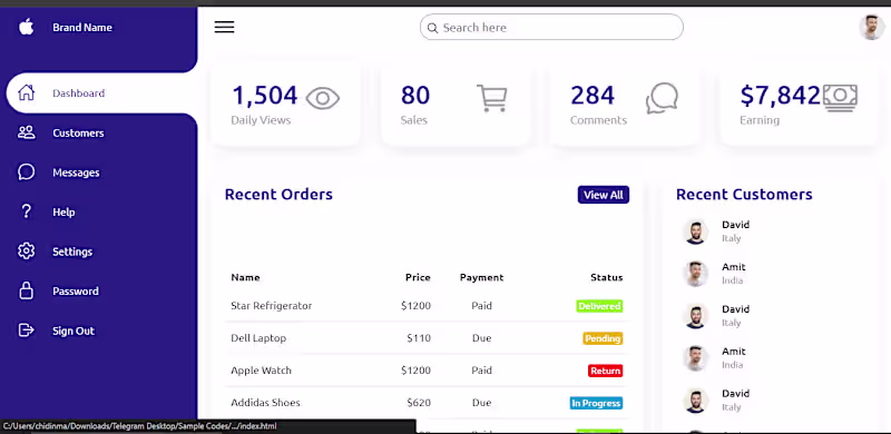 Cover image for Dashboard Website