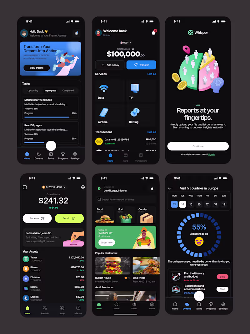 Cover image for Dark mode in different fonts,