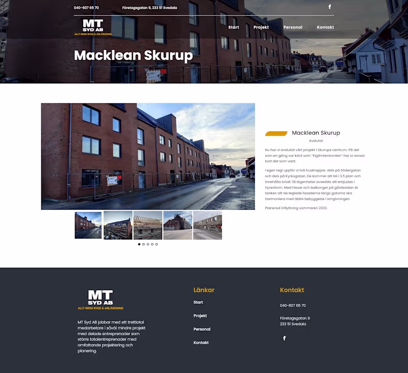 Cover image for MT Syd AB – Corporate