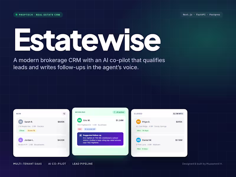 Cover image for Real Estate / Internal Tool Dashboard Build