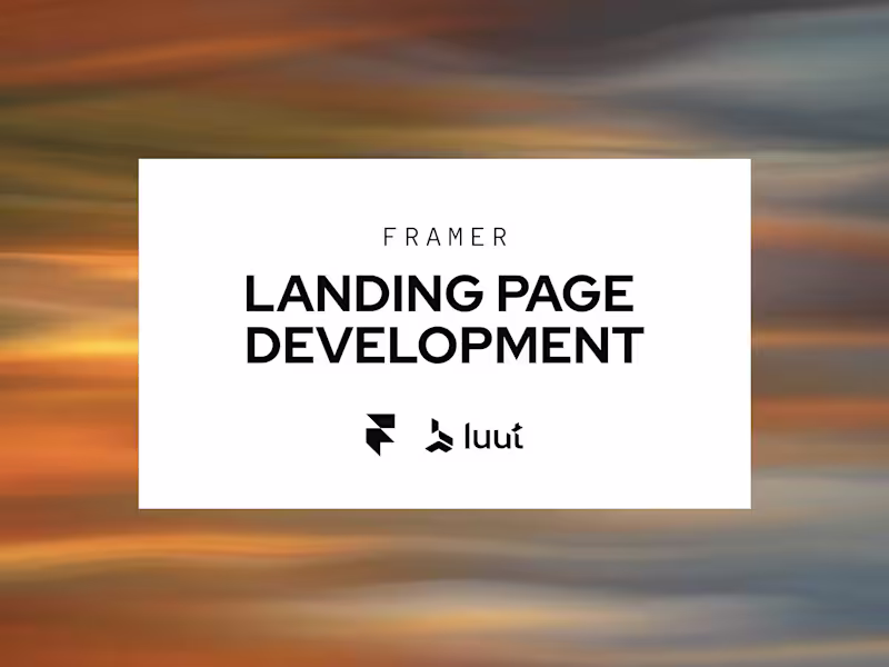 Cover image for Framer Landing Page - Designed & Built to Convert