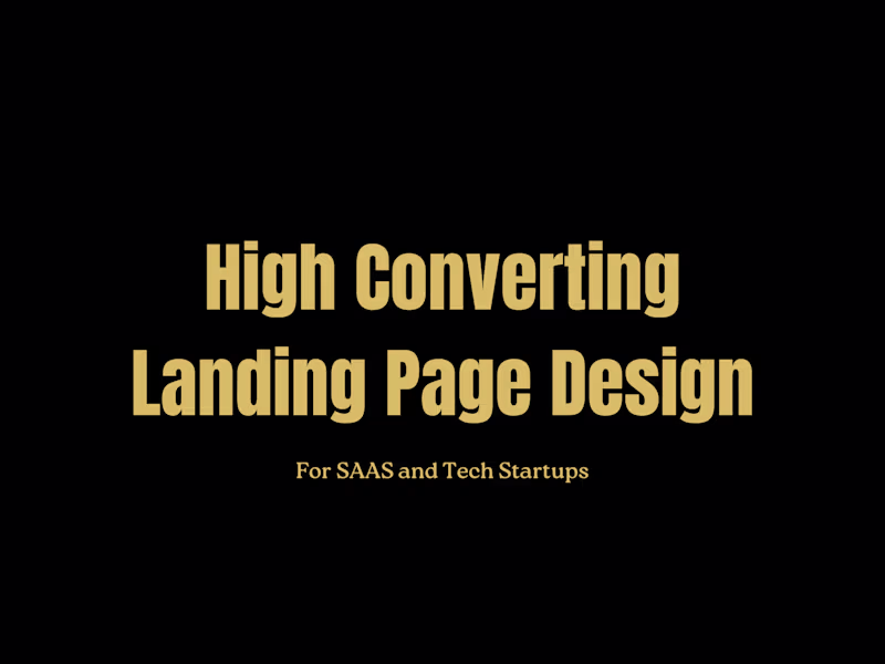 Cover image for High Converting Landing Page Design