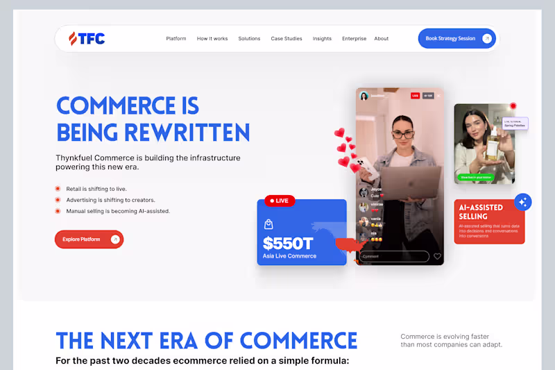 Cover image for Thynkfuel Commerce Landing Page Design