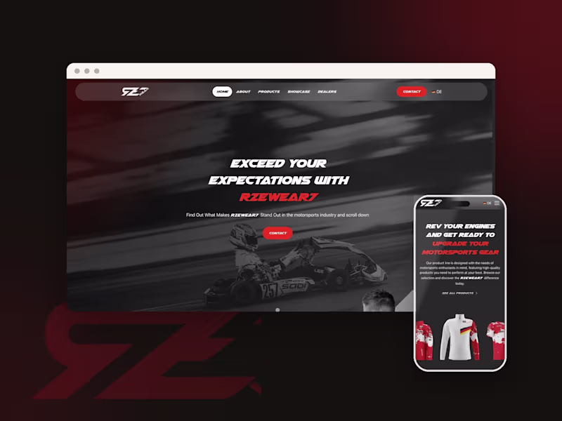 Cover image for Motorsports Gear Brand Website |