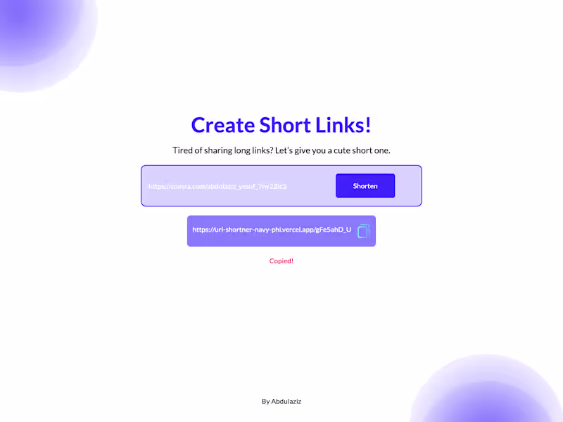 Cover image for Personal URL Shortener Project