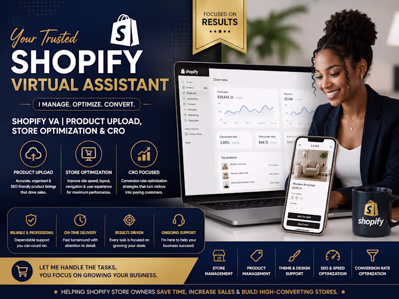 Cover image for Shopify Virtual Assistant | Store Optimization & CRO
