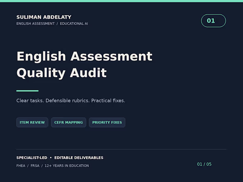 Cover image for English Assessment Quality Audit & CEFR Review