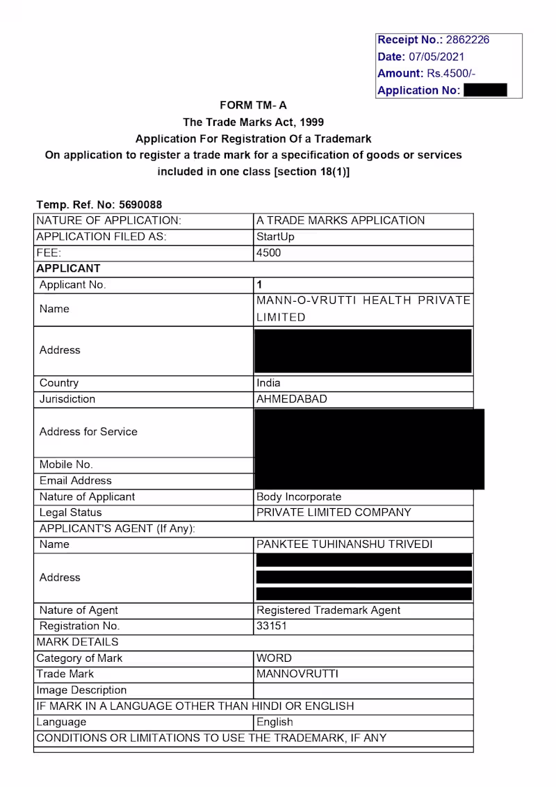 Cover image for Trademark Filing-India