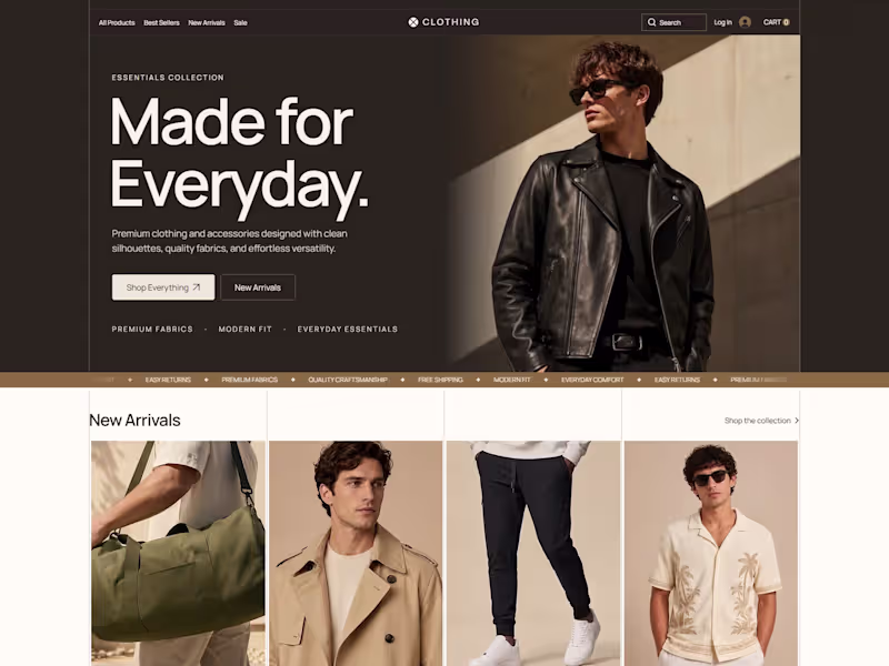 Cover image for Essentials | Menswear eCommerce Store on Wix Studio