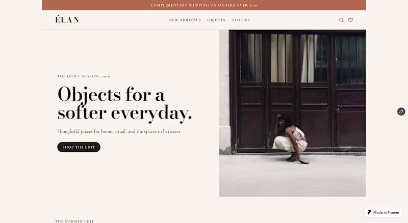 Cover image for ÉLAN Editorial E-commerce Landing Page