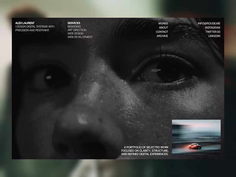 Cover image for Alex Laurent Minimal Portfolio Website