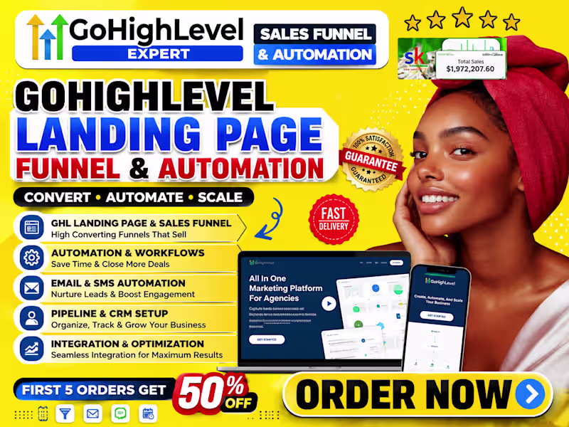 Cover image for Gohighlevel Landing Page Funnel & Automation