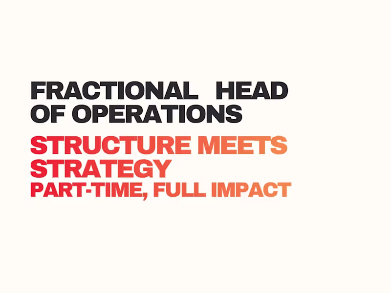 Cover image for Fractional Head of Operations