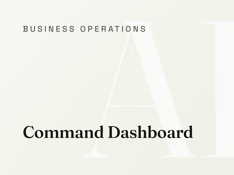 Cover image for Notion Command Dashboard: Your Business in One View