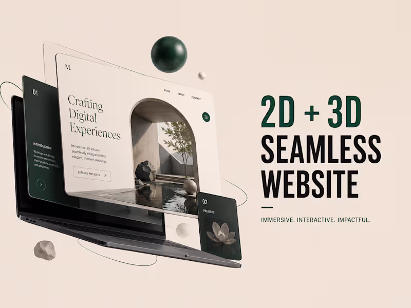 Cover image for Creative interactive website with 2D/3D animations