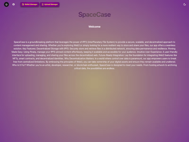 Cover image for SpaceCase- user friendly storage on blockchain!