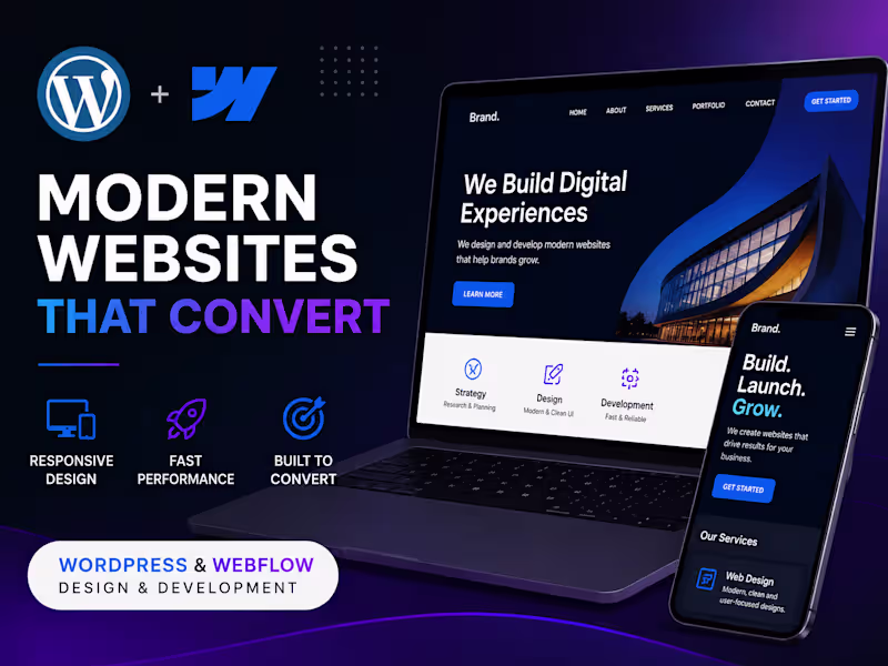 Cover image for WordPress & Webflow Website Design and Development