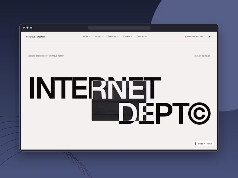 Cover image for New Framer template: INTERNET DEPT