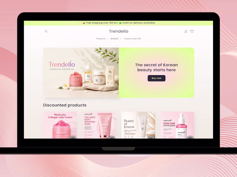 Cover image for Beauty E-commerce Website Design for Trendello