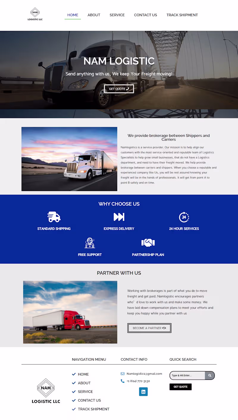 Cover image for LOGISTIC WEBSITE