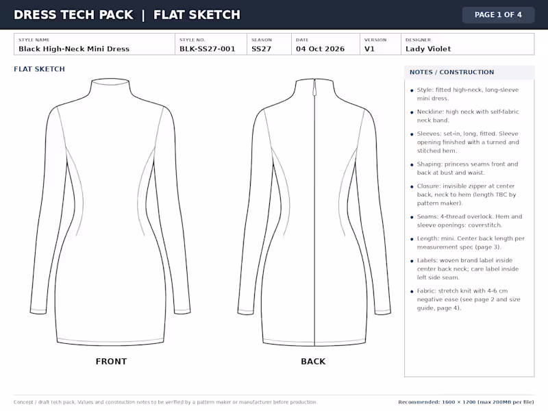 Cover image for Fashion designer and AI tech pack creator 