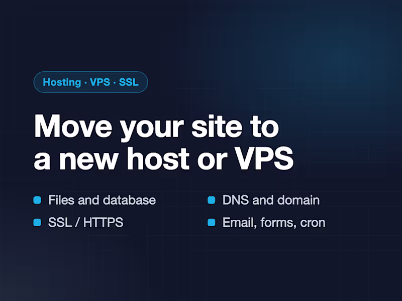 Cover image for Move your site to a new host or VPS