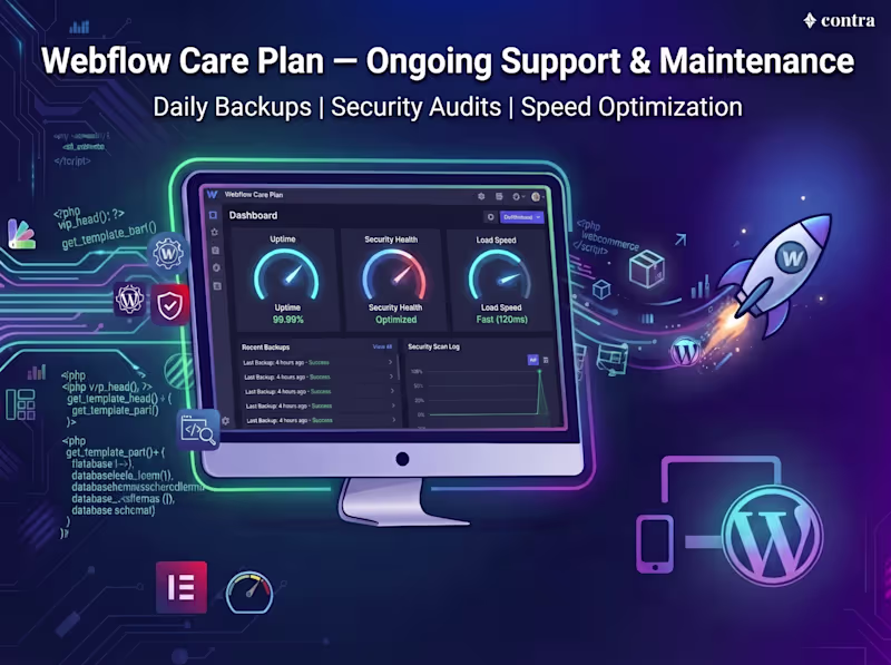 Cover image for Webflow Care Plan, Ongoing Support & Maintenance