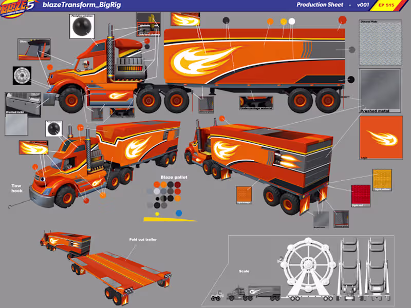 Cover image for Concept artist  "Blaze and the Monster Machines" 