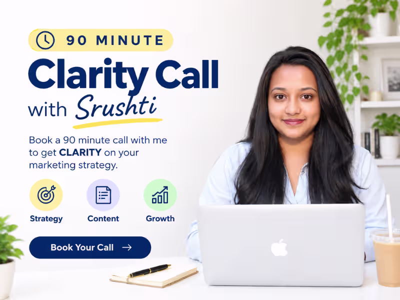 Cover image for 90 MINUTE CLARITY CALL WITH SRUSHTI