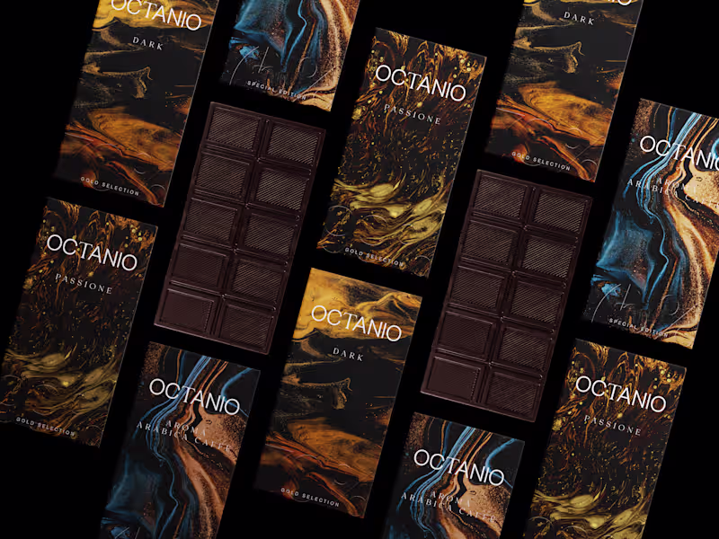 Cover image for Brand Identity and Packaging Design for Octanio Chocolate