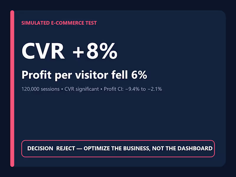 Cover image for CVR Rose 8%, but Profit per Visitor Fell 6%