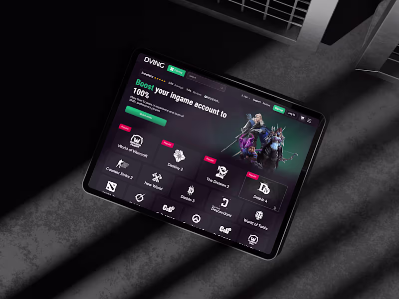 Cover image for Game Boosting Website