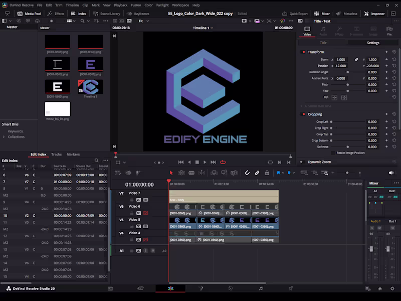 Cover image for Logo Branding design for Edify Engine