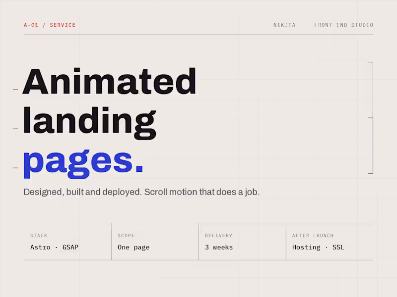 Cover image for Animated landing page — design, build and launch