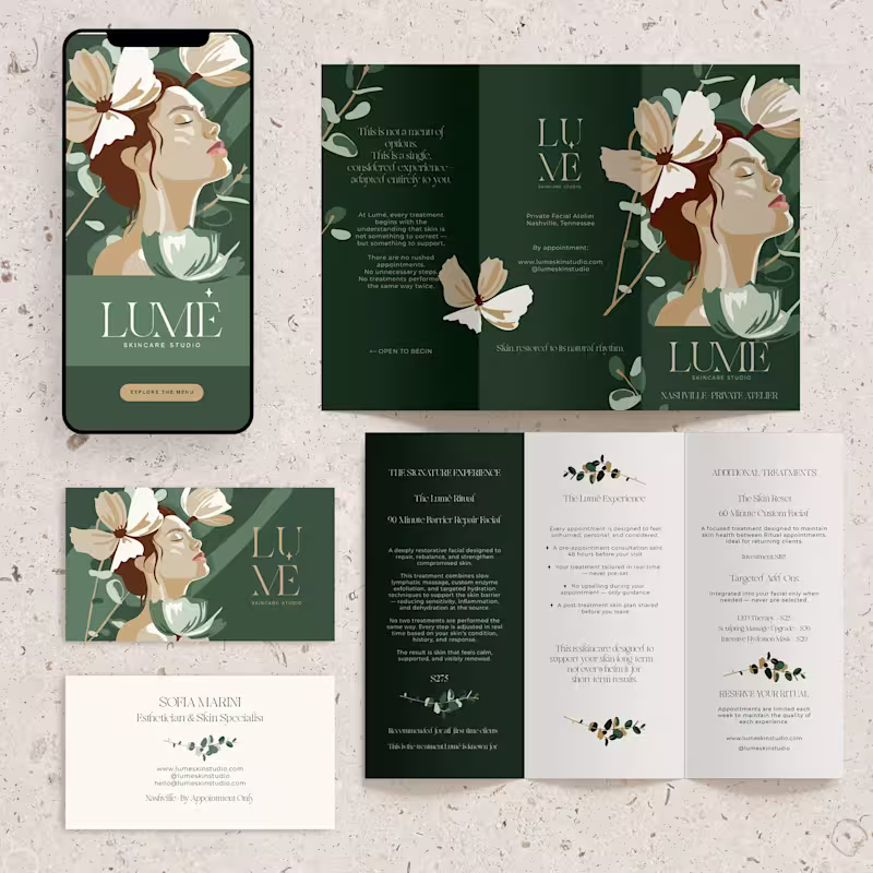Cover image for Custom Brand Identity for Lumé Skin Studio