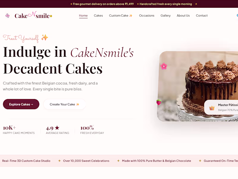 Cover image for Building a Custom Cake Website