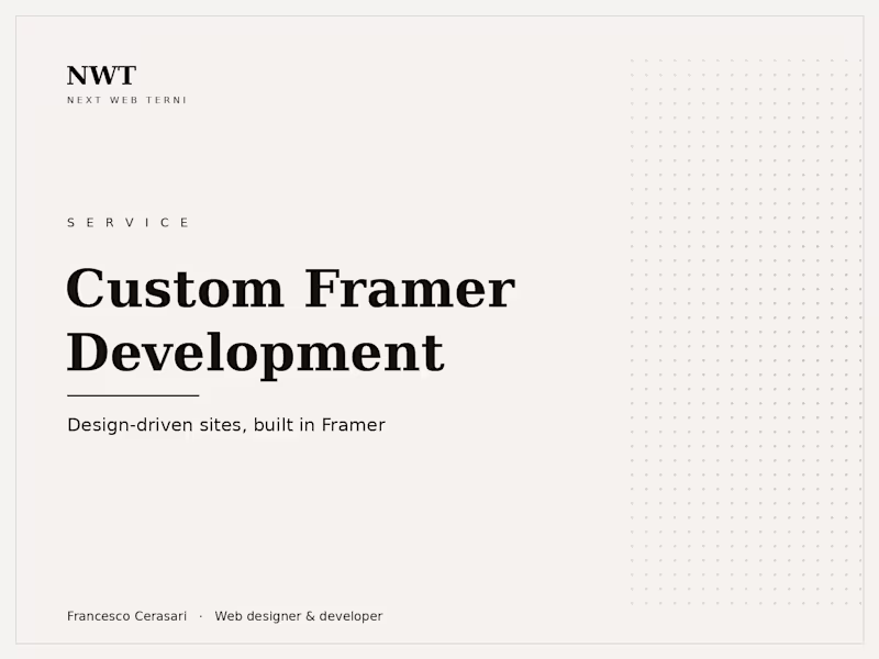 Cover image for Custom Framer Development
