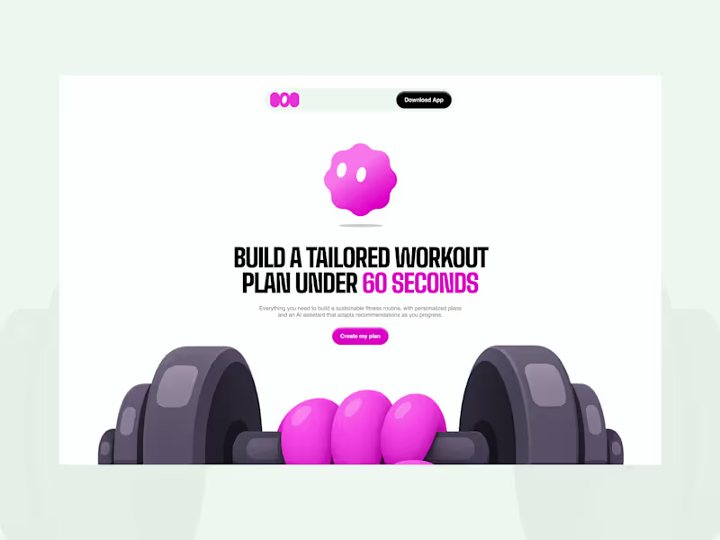 Cover image for Hero explorations for a fitness app.
