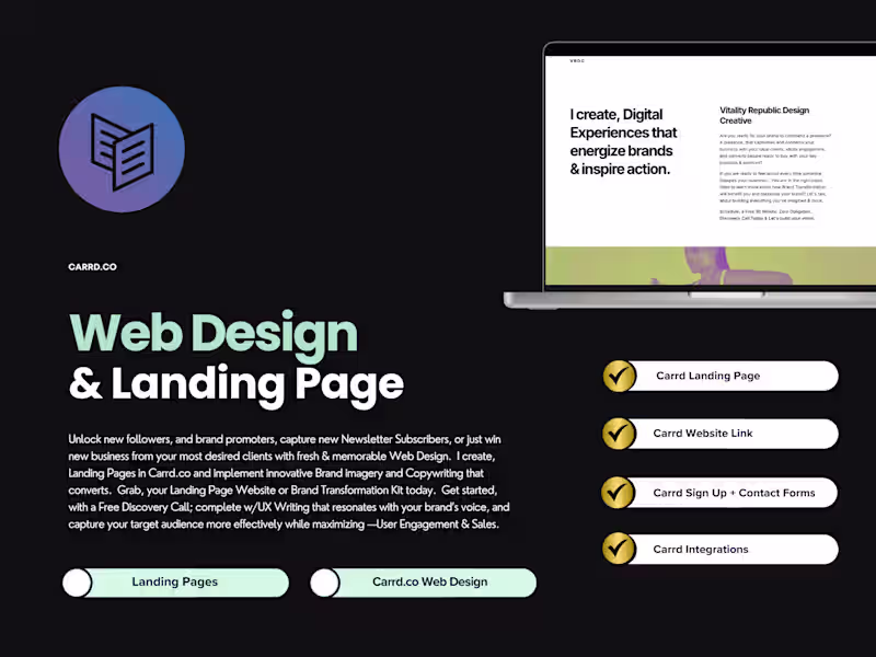Cover image for A Quick Carrd Landing Page • Website • Turn Clicks Into Clients